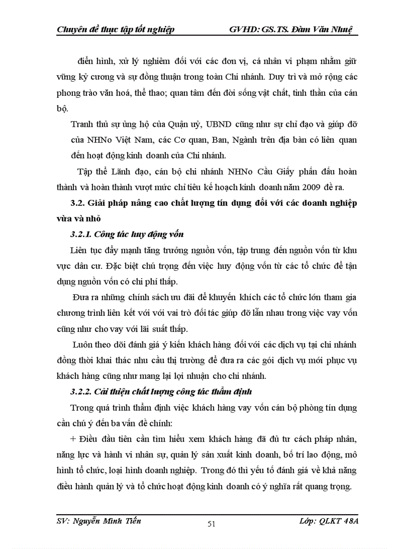 image for page Giải pháp nâng cao chất lượng tín dụng đối với các doanh nghiệp vừa và nhỏ tại Chi nhánh NHNo&PTNT Cầu Giấy - Hà Nội