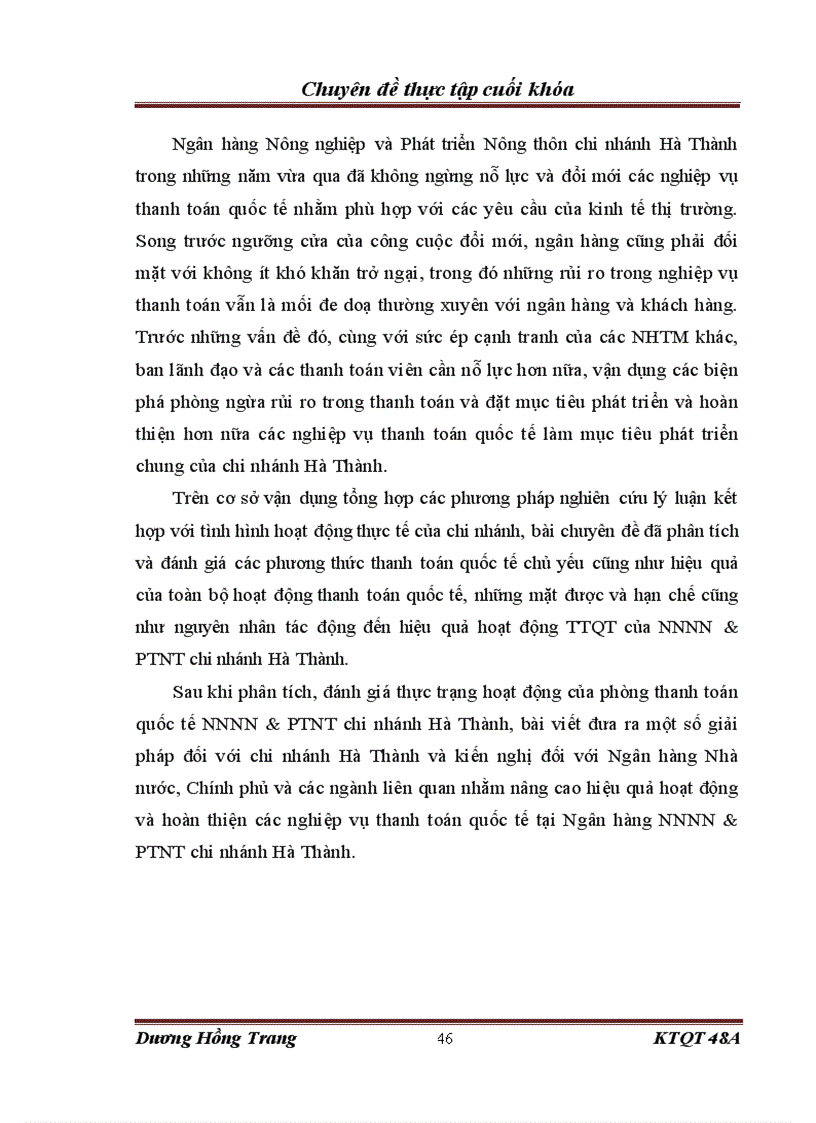 image for page Hoạt động thanh toán quốc tế tại ngân hàng Nông nghiệp và Phát triển Nông thôn chi nhánh Hà Thành
