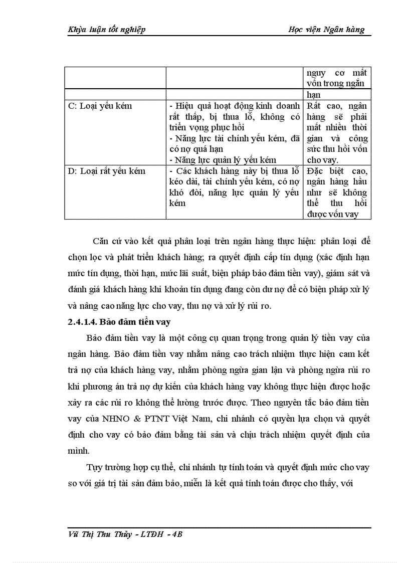 image for page Giải pháp phòng ngừa và hạn chế rủi ro tín dụng tại NHNo&PTNT chi nhánh Thanh Xuân
