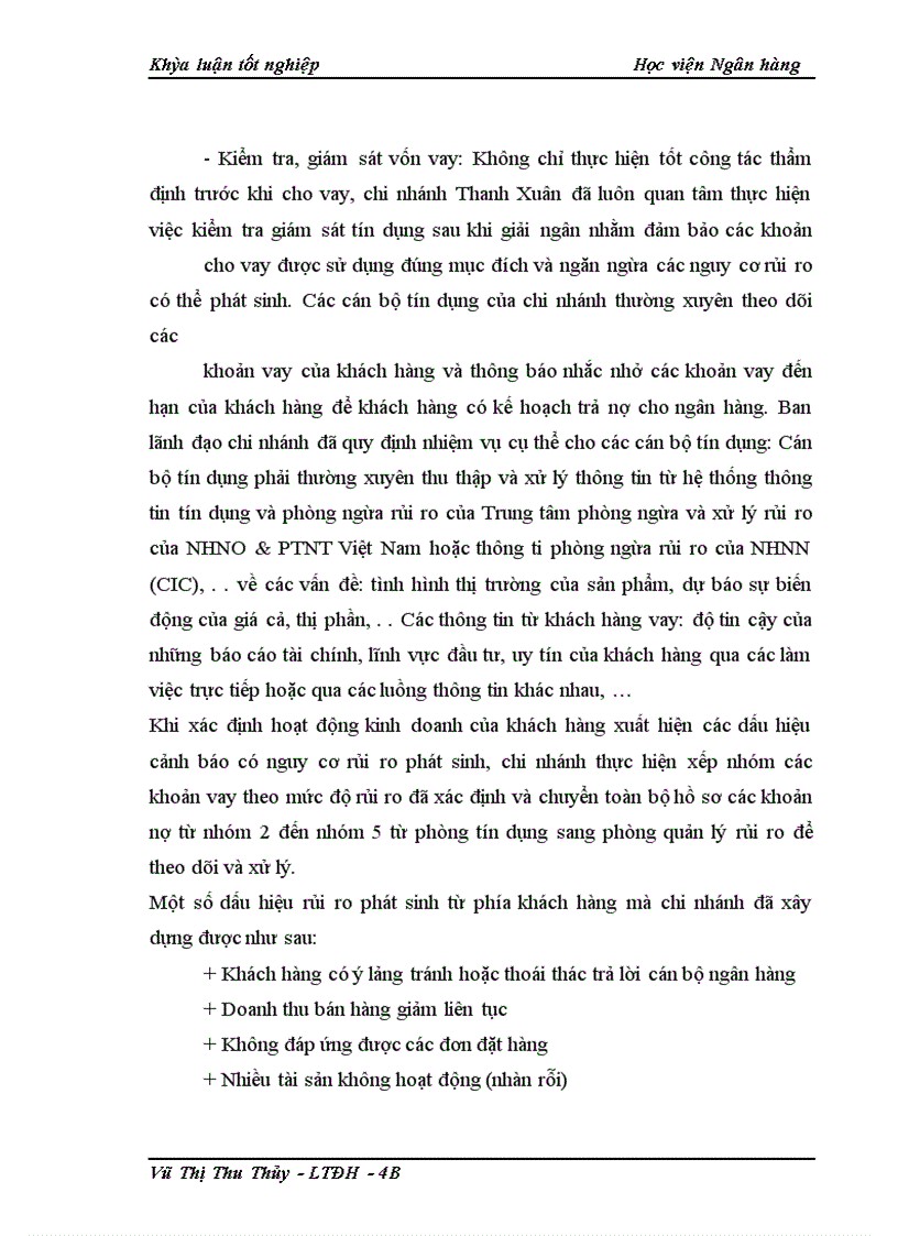 image for page Giải pháp phòng ngừa và hạn chế rủi ro tín dụng tại NHNo&PTNT chi nhánh Thanh Xuân