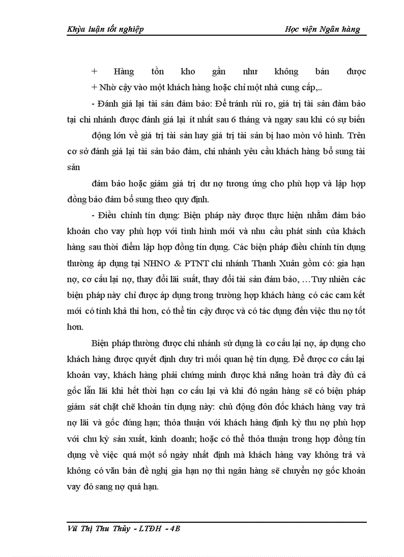 image for page Giải pháp phòng ngừa và hạn chế rủi ro tín dụng tại NHNo&PTNT chi nhánh Thanh Xuân