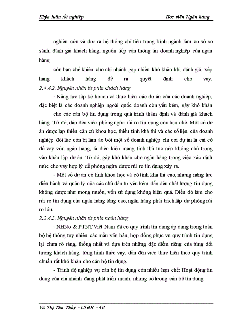 image for page Giải pháp phòng ngừa và hạn chế rủi ro tín dụng tại NHNo&PTNT chi nhánh Thanh Xuân