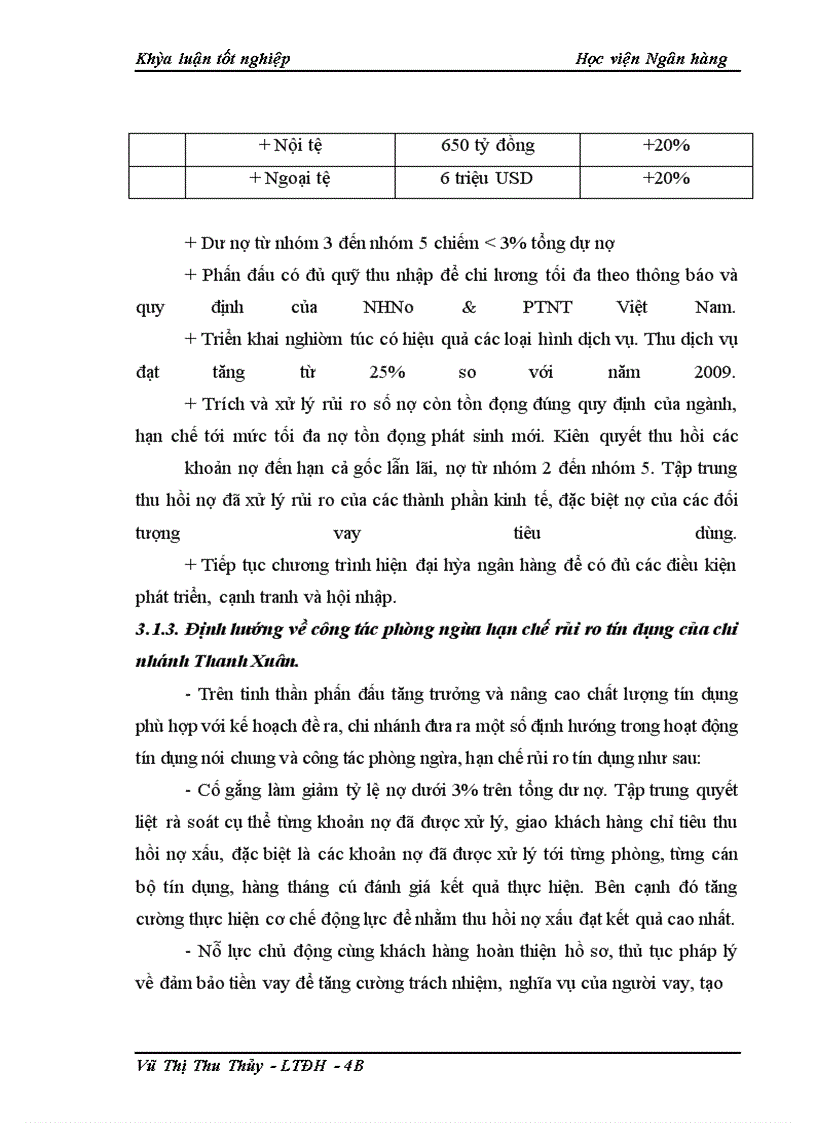 image for page Giải pháp phòng ngừa và hạn chế rủi ro tín dụng tại NHNo&PTNT chi nhánh Thanh Xuân