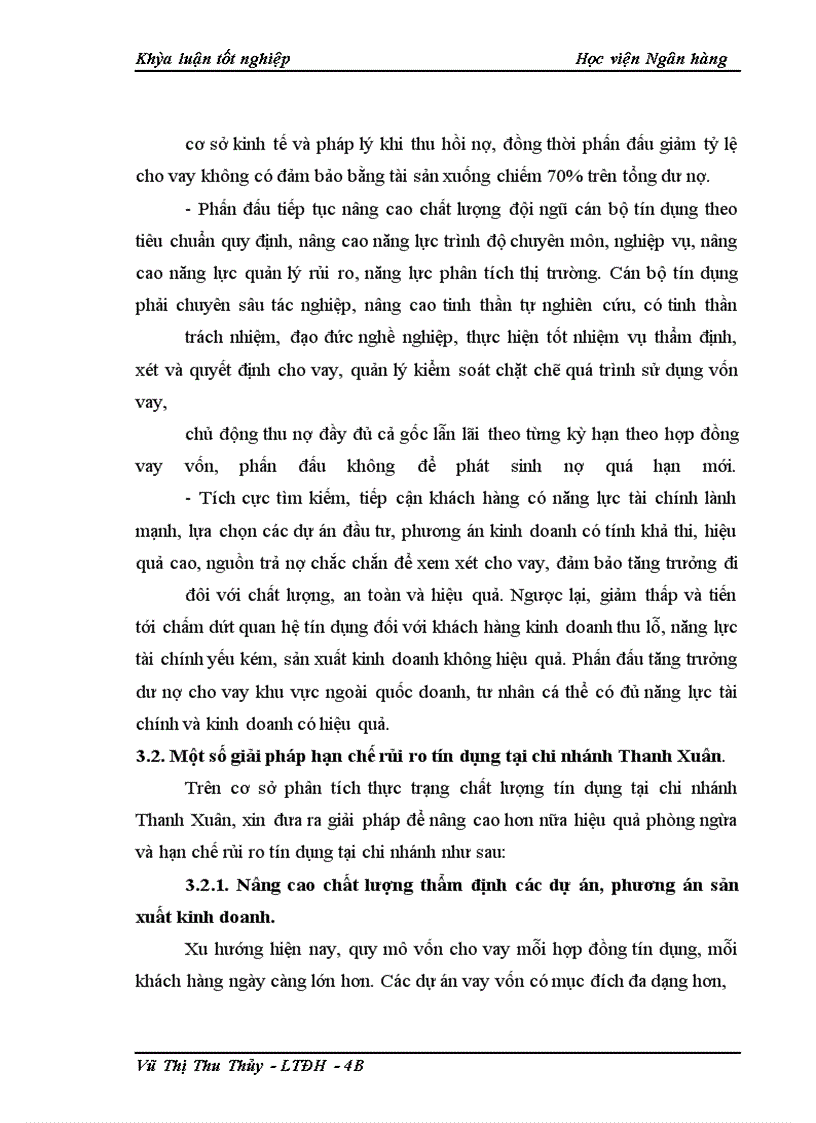 image for page Giải pháp phòng ngừa và hạn chế rủi ro tín dụng tại NHNo&PTNT chi nhánh Thanh Xuân