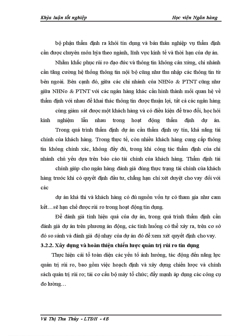image for page Giải pháp phòng ngừa và hạn chế rủi ro tín dụng tại NHNo&PTNT chi nhánh Thanh Xuân