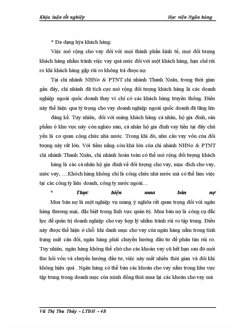 image for page Giải pháp phòng ngừa và hạn chế rủi ro tín dụng tại NHNo&PTNT chi nhánh Thanh Xuân