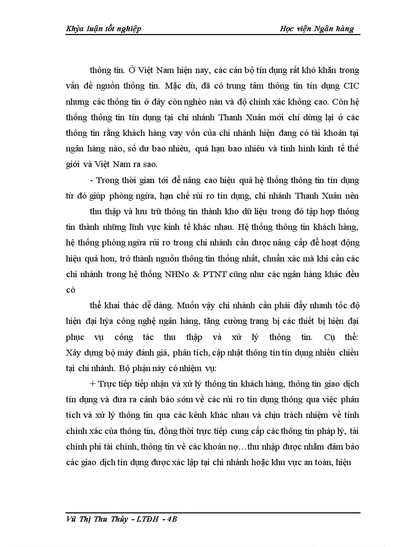 image for page Giải pháp phòng ngừa và hạn chế rủi ro tín dụng tại NHNo&PTNT chi nhánh Thanh Xuân