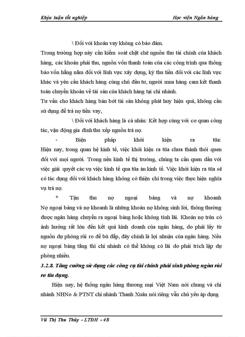 image for page Giải pháp phòng ngừa và hạn chế rủi ro tín dụng tại NHNo&PTNT chi nhánh Thanh Xuân