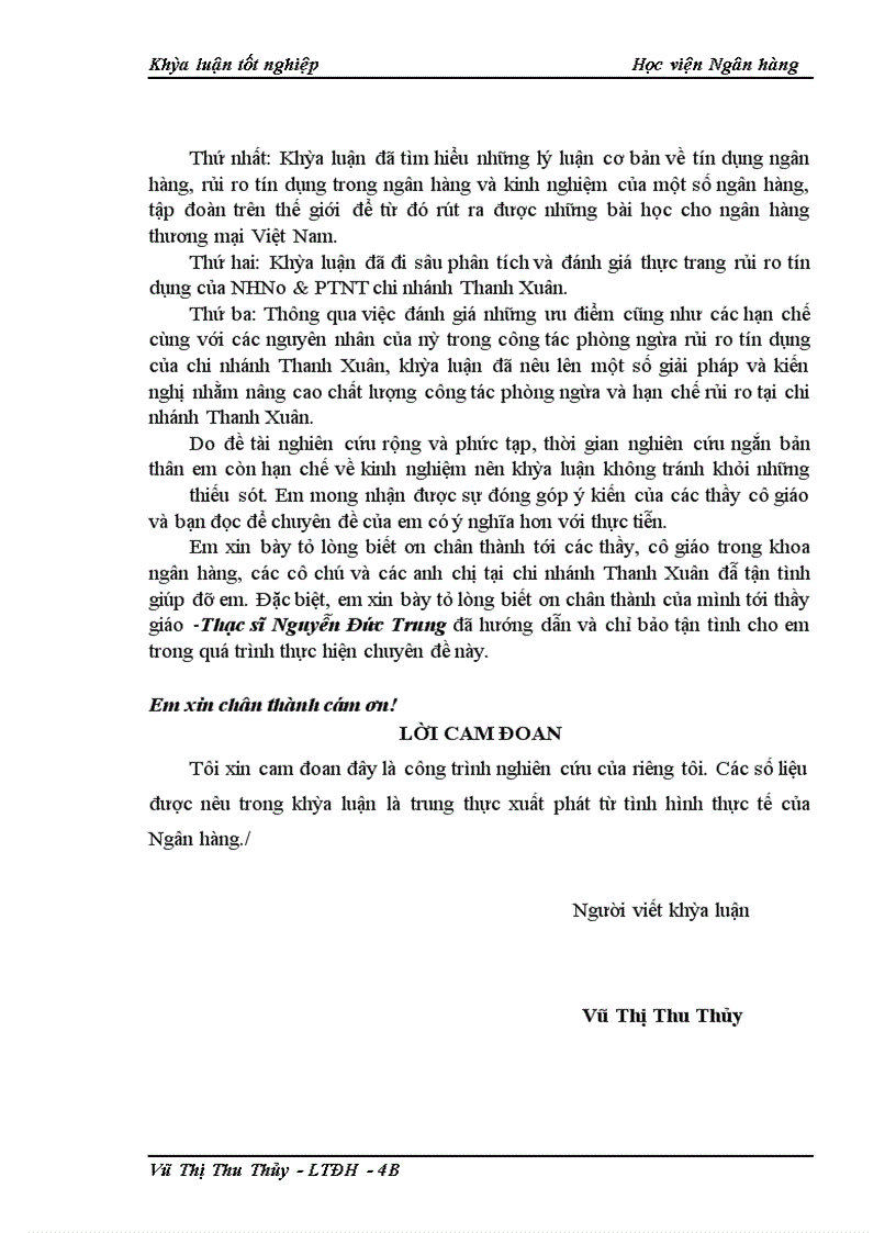 image for page Giải pháp phòng ngừa và hạn chế rủi ro tín dụng tại NHNo&PTNT chi nhánh Thanh Xuân
