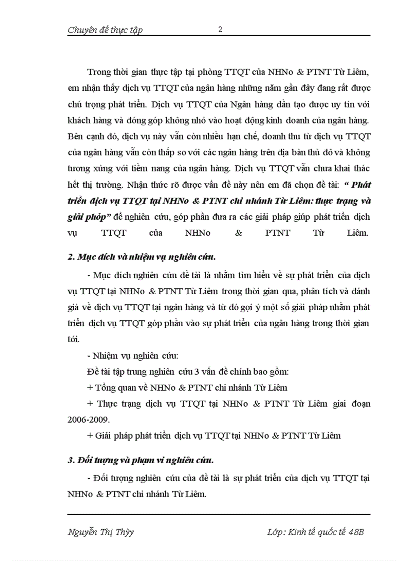 image for page Phát triển dịch vụ thanh toán quốc tế tại NHNo&PTNT Từ Liêm- Thực trạng và giải pháp