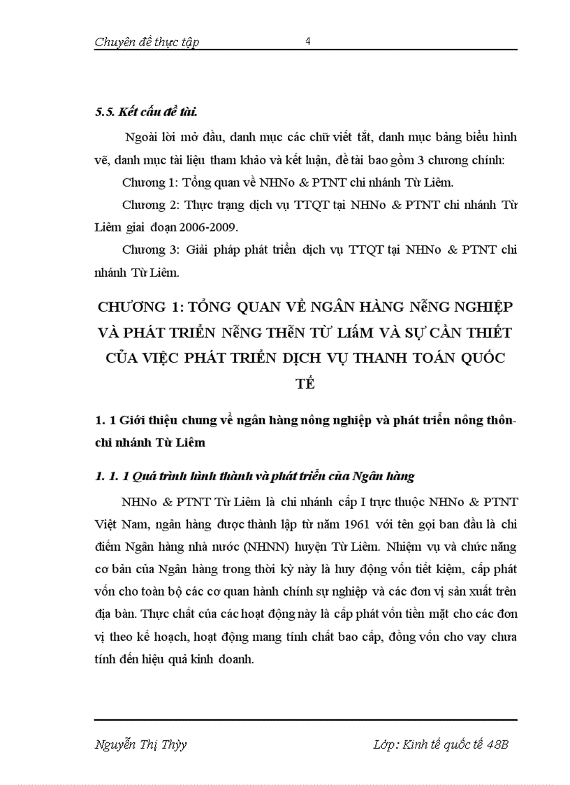 image for page Phát triển dịch vụ thanh toán quốc tế tại NHNo&PTNT Từ Liêm- Thực trạng và giải pháp