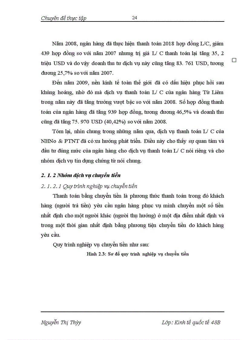 image for page Phát triển dịch vụ thanh toán quốc tế tại NHNo&PTNT Từ Liêm- Thực trạng và giải pháp