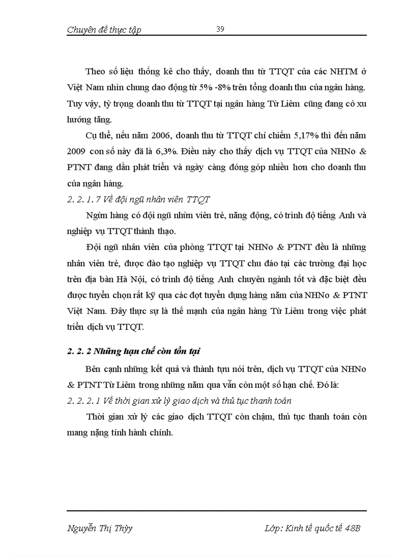 image for page Phát triển dịch vụ thanh toán quốc tế tại NHNo&PTNT Từ Liêm- Thực trạng và giải pháp