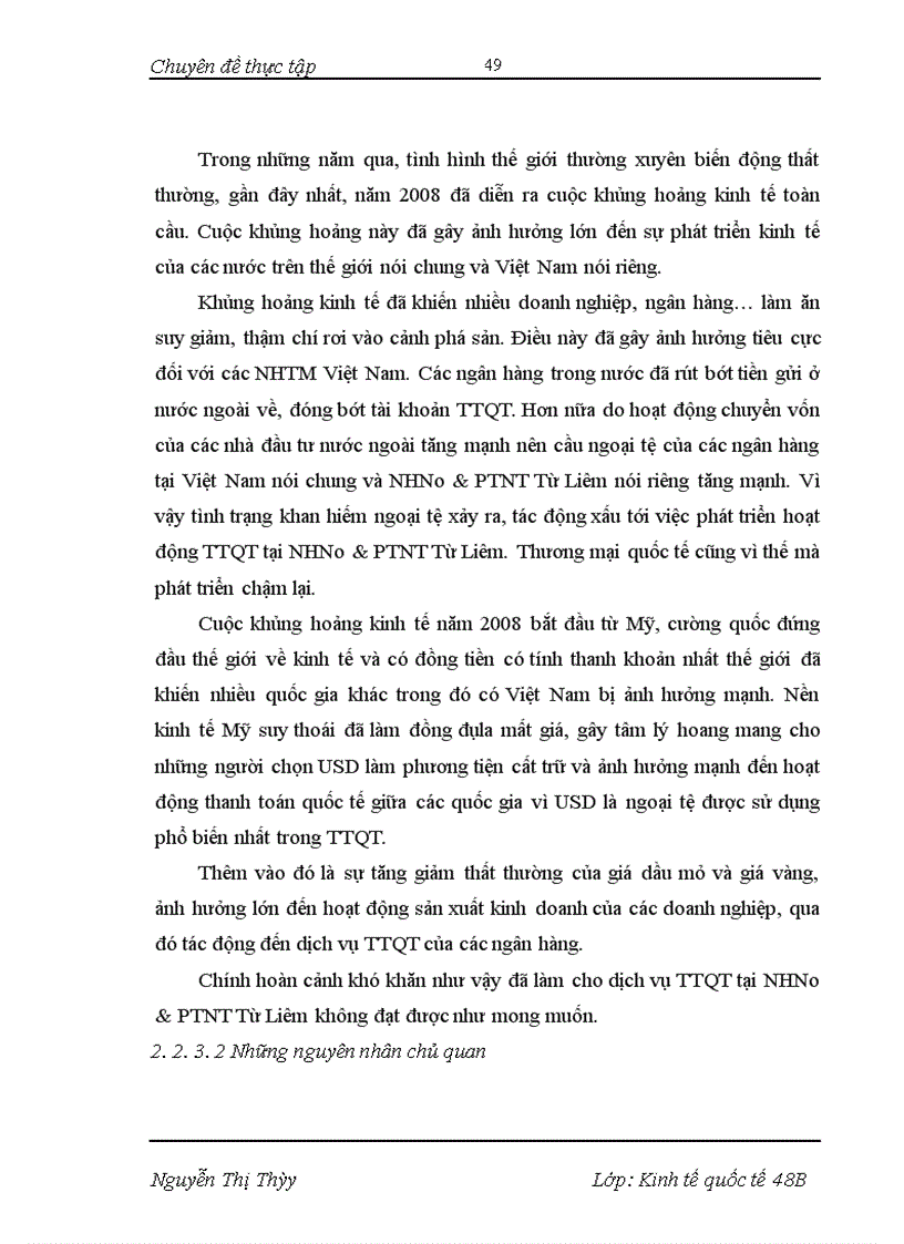 image for page Phát triển dịch vụ thanh toán quốc tế tại NHNo&PTNT Từ Liêm- Thực trạng và giải pháp