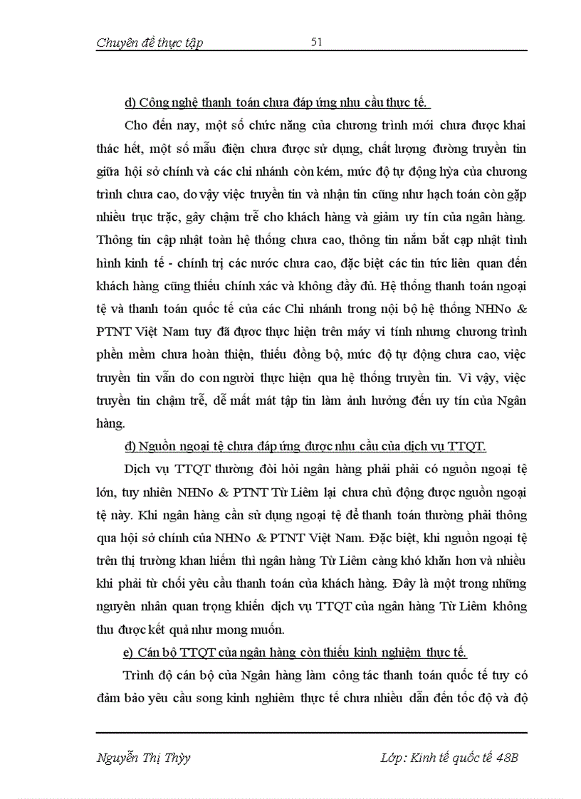 image for page Phát triển dịch vụ thanh toán quốc tế tại NHNo&PTNT Từ Liêm- Thực trạng và giải pháp