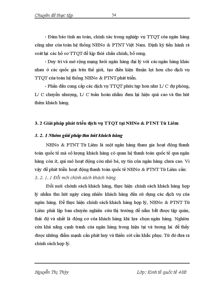 image for page Phát triển dịch vụ thanh toán quốc tế tại NHNo&PTNT Từ Liêm- Thực trạng và giải pháp