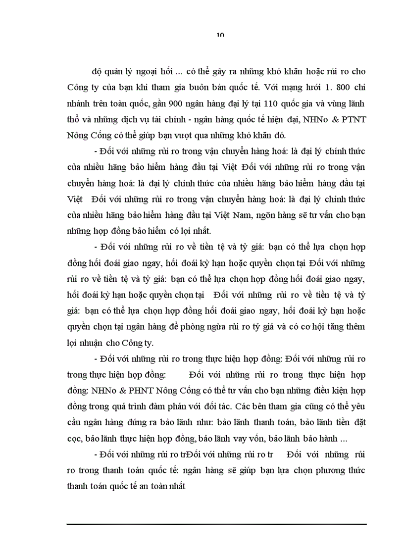 image for page Giải pháp nhằm nâng cao hiệu quả của hoạt động thanh toán quốc tế tại ngân hàng nông nghiệp và phát triển nông thôn tỉnh Thanh Hoá - chi nhánh Nông Cống