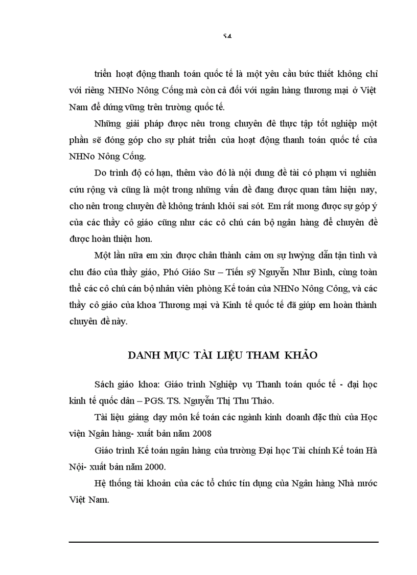 image for page Giải pháp nhằm nâng cao hiệu quả của hoạt động thanh toán quốc tế tại ngân hàng nông nghiệp và phát triển nông thôn tỉnh Thanh Hoá - chi nhánh Nông Cống
