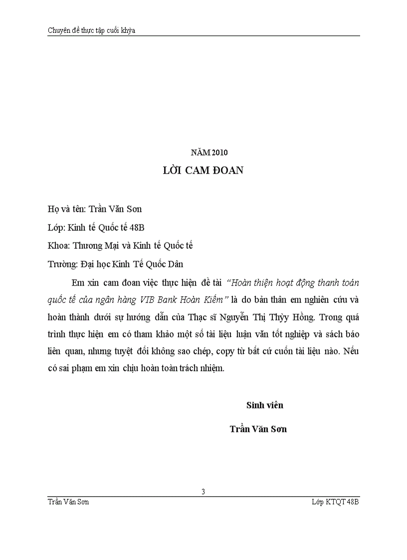 image for page Hoàn thiện hệ thống thanh toán quốc tế của ngân hàng VIB Bank Hoàn Kiếm