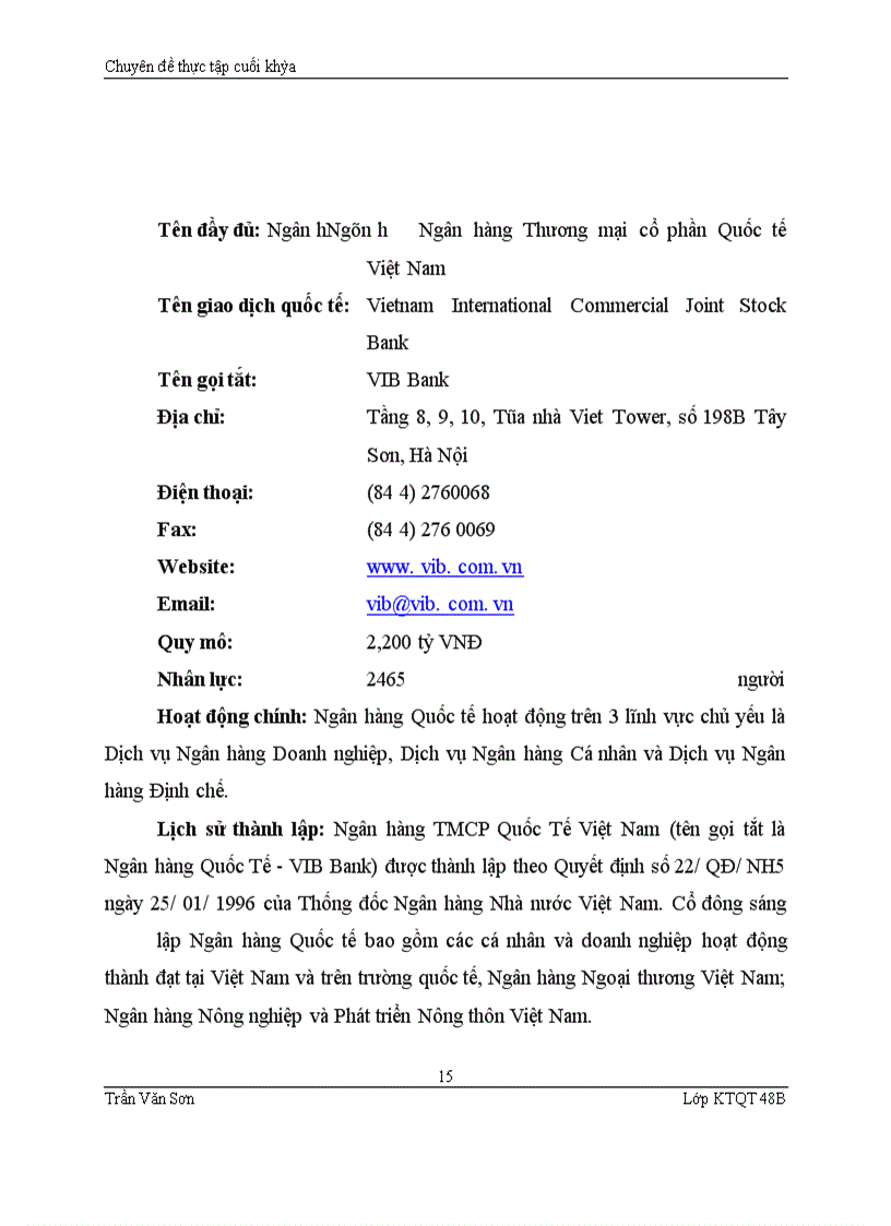 image for page Hoàn thiện hệ thống thanh toán quốc tế của ngân hàng VIB Bank Hoàn Kiếm