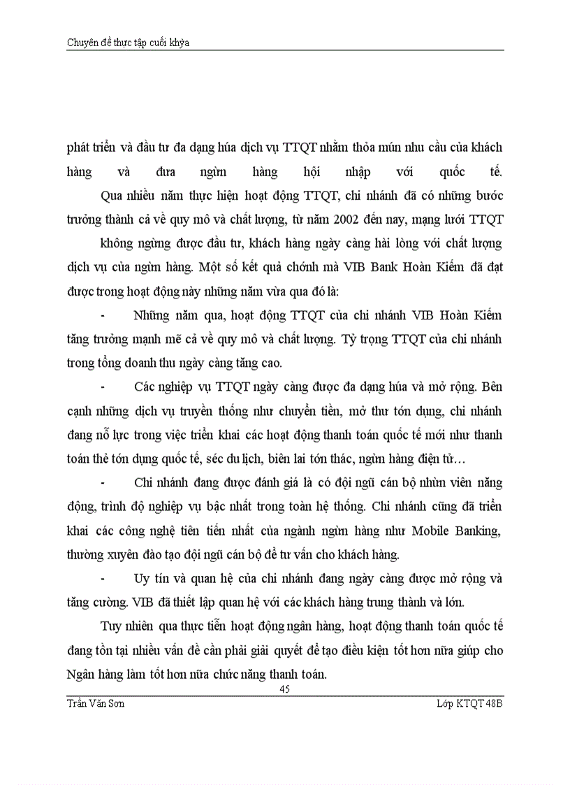 image for page Hoàn thiện hệ thống thanh toán quốc tế của ngân hàng VIB Bank Hoàn Kiếm