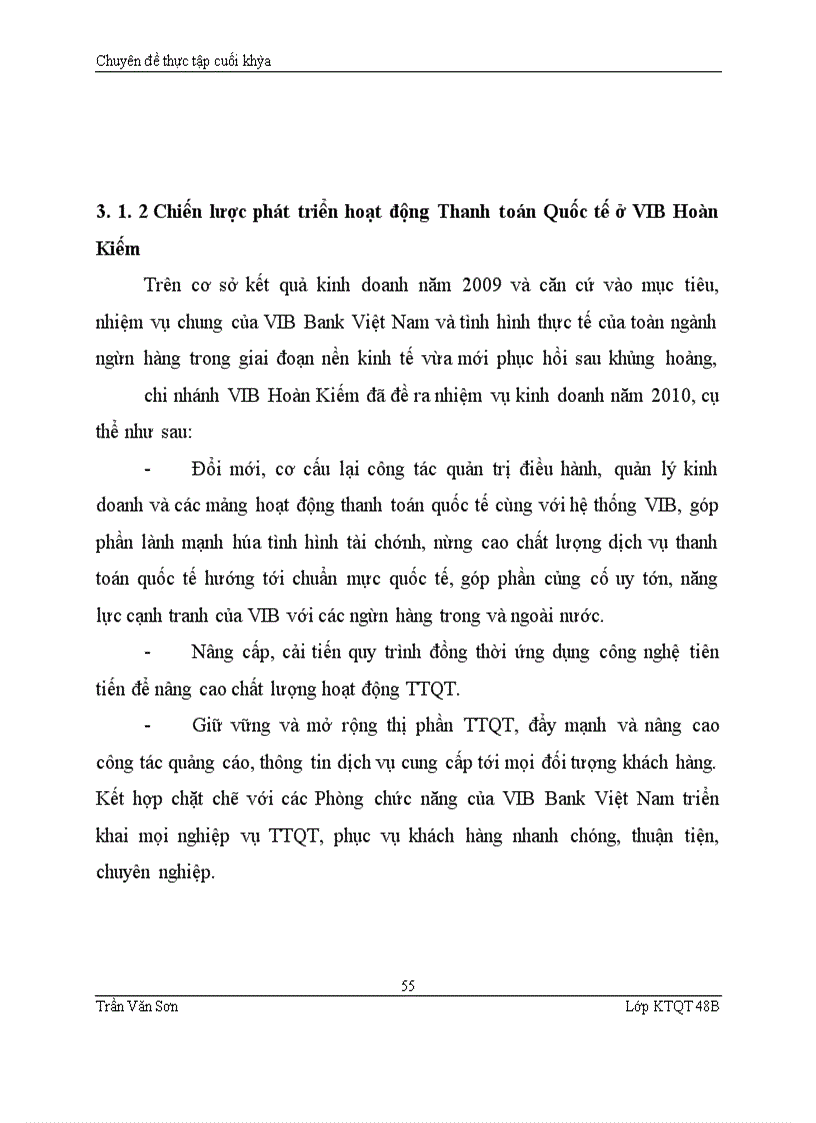 image for page Hoàn thiện hệ thống thanh toán quốc tế của ngân hàng VIB Bank Hoàn Kiếm
