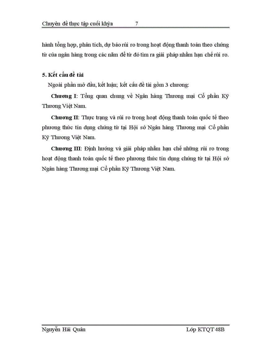 image for page Quản lý rủi ro trong hoạt động thanh toán quốc tế theo phương thức tín dụng chứng từ tại Hội sở Ngân hàng Thương mại Cổ phần Kỹ Thương Việt Nam
