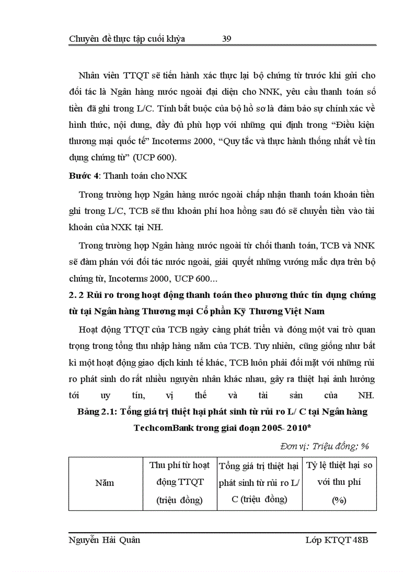 image for page Quản lý rủi ro trong hoạt động thanh toán quốc tế theo phương thức tín dụng chứng từ tại Hội sở Ngân hàng Thương mại Cổ phần Kỹ Thương Việt Nam