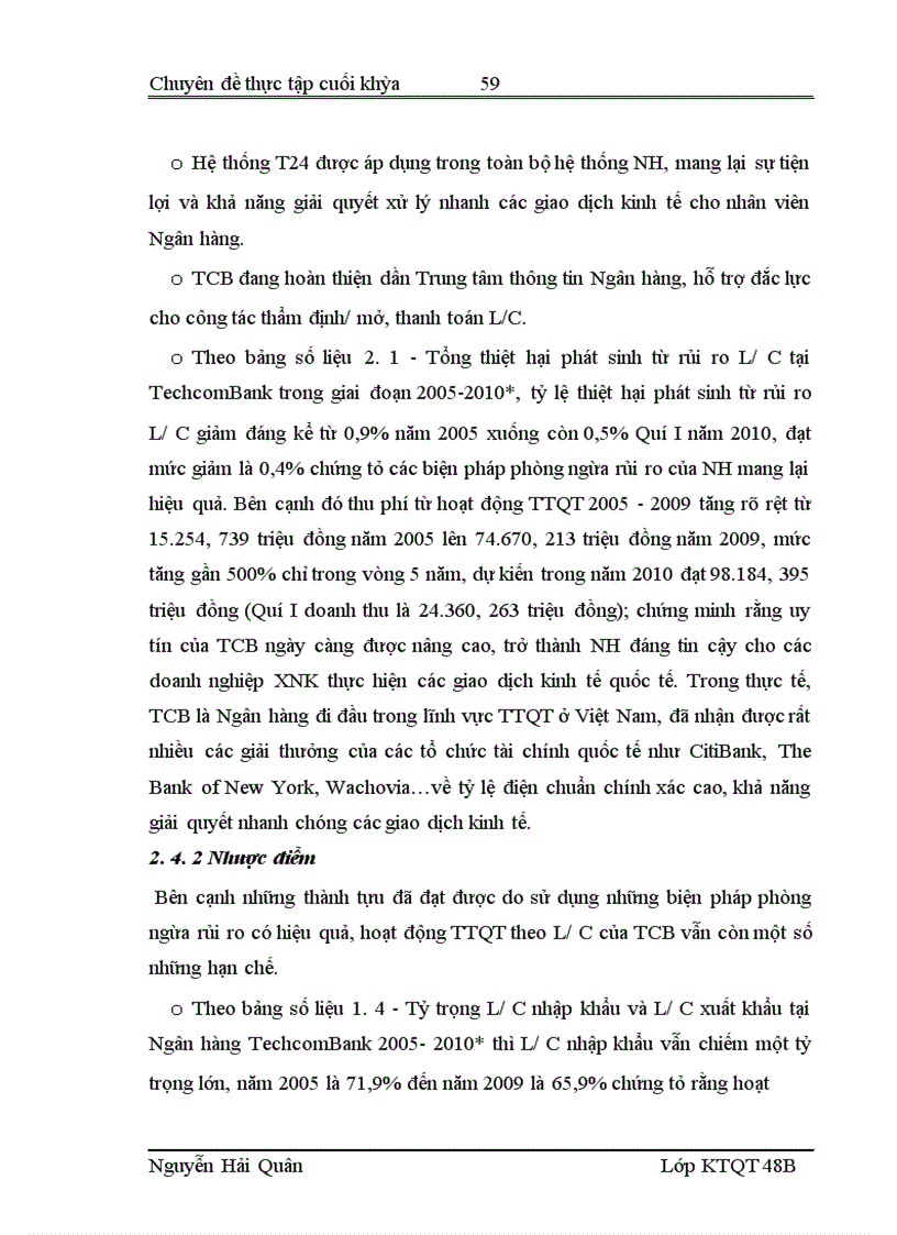 image for page Quản lý rủi ro trong hoạt động thanh toán quốc tế theo phương thức tín dụng chứng từ tại Hội sở Ngân hàng Thương mại Cổ phần Kỹ Thương Việt Nam
