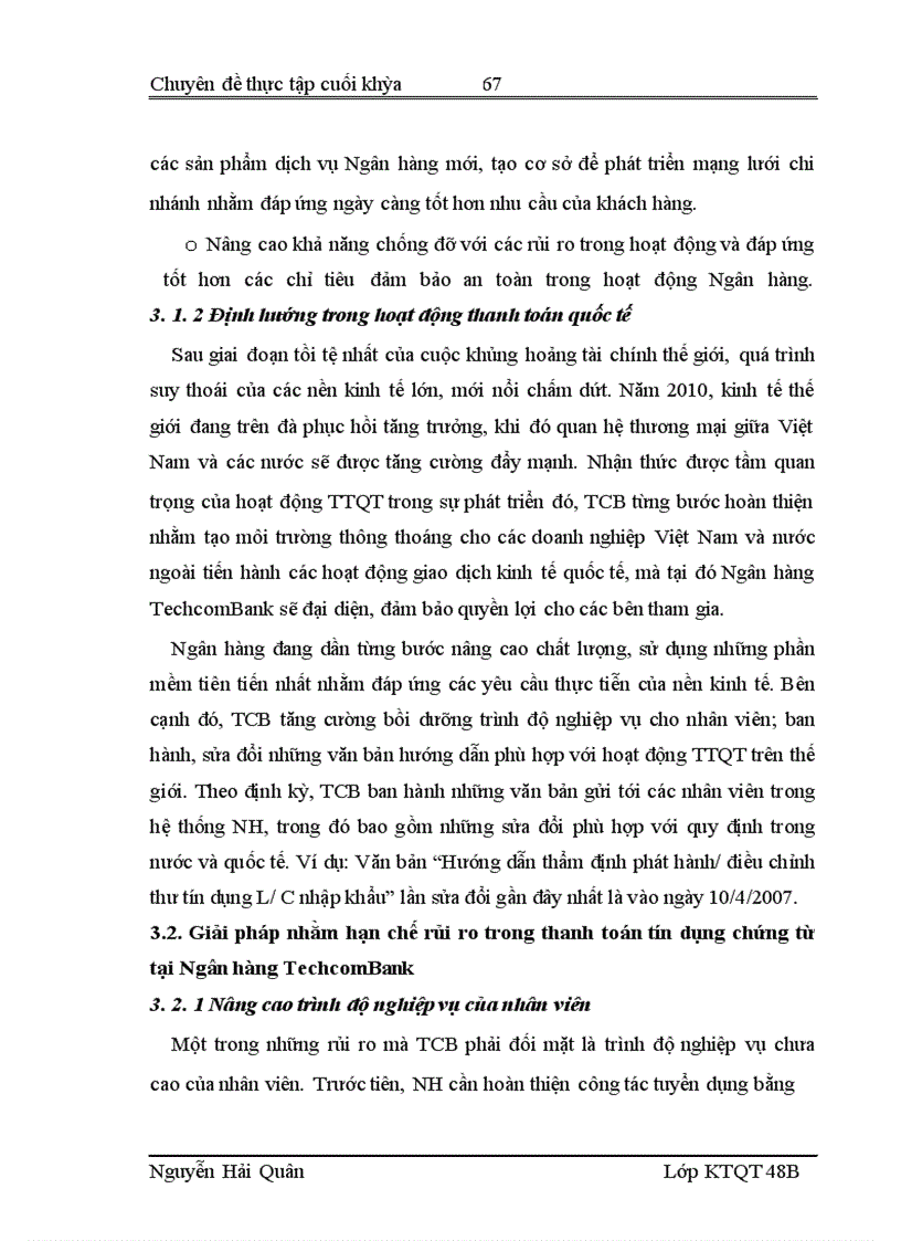 image for page Quản lý rủi ro trong hoạt động thanh toán quốc tế theo phương thức tín dụng chứng từ tại Hội sở Ngân hàng Thương mại Cổ phần Kỹ Thương Việt Nam