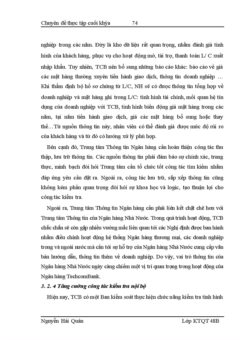 image for page Quản lý rủi ro trong hoạt động thanh toán quốc tế theo phương thức tín dụng chứng từ tại Hội sở Ngân hàng Thương mại Cổ phần Kỹ Thương Việt Nam