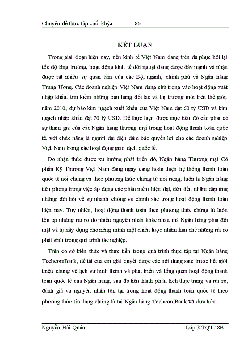 image for page Quản lý rủi ro trong hoạt động thanh toán quốc tế theo phương thức tín dụng chứng từ tại Hội sở Ngân hàng Thương mại Cổ phần Kỹ Thương Việt Nam