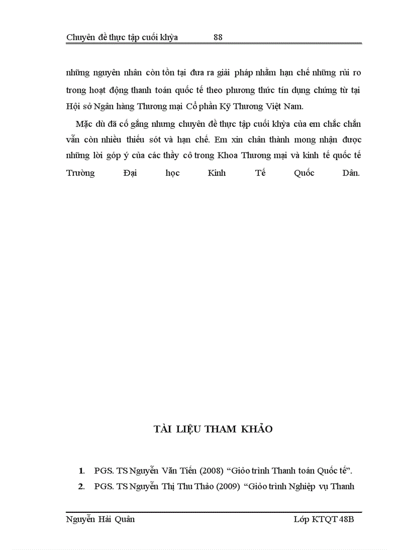 image for page Quản lý rủi ro trong hoạt động thanh toán quốc tế theo phương thức tín dụng chứng từ tại Hội sở Ngân hàng Thương mại Cổ phần Kỹ Thương Việt Nam