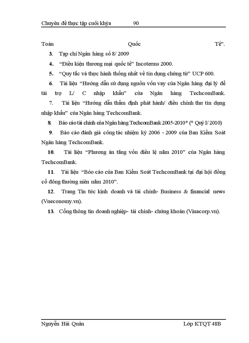 image for page Quản lý rủi ro trong hoạt động thanh toán quốc tế theo phương thức tín dụng chứng từ tại Hội sở Ngân hàng Thương mại Cổ phần Kỹ Thương Việt Nam