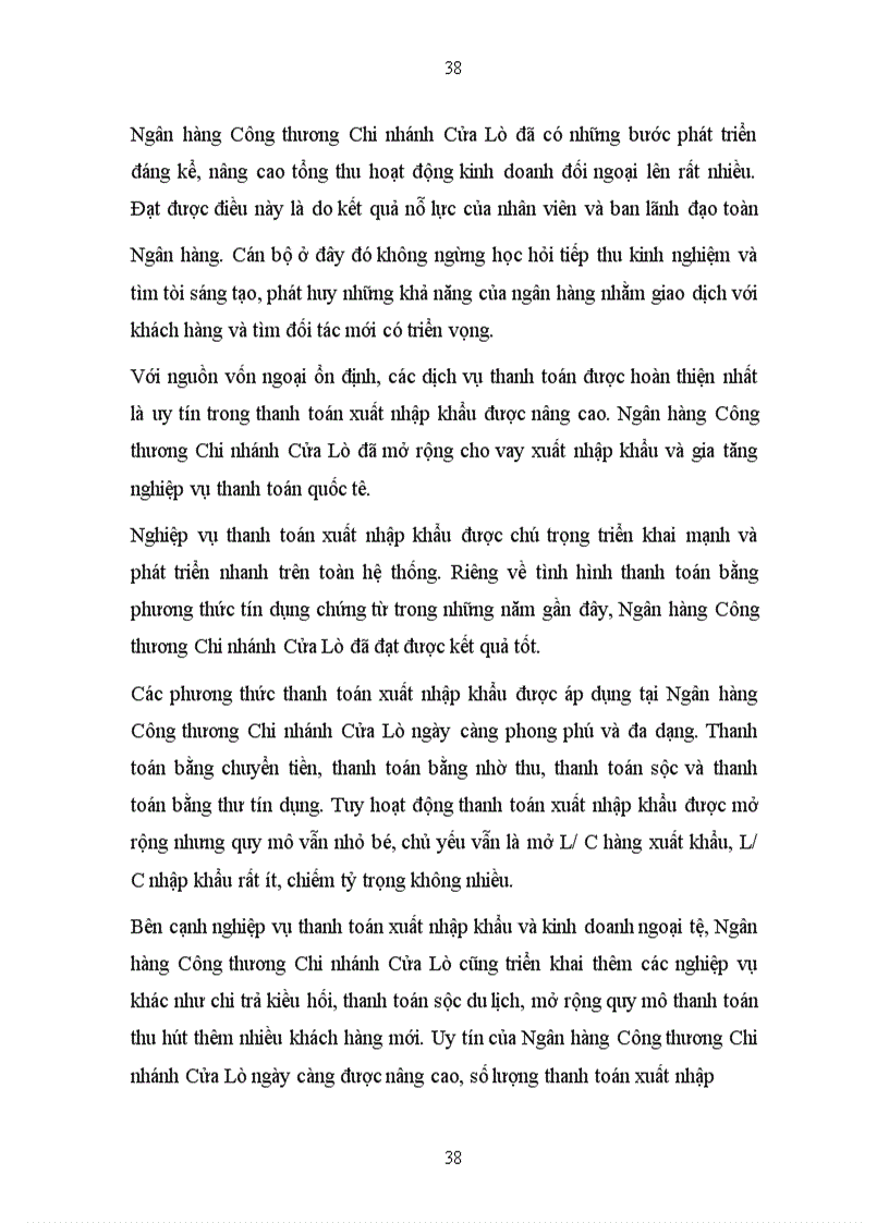 image for page Phát triển hoạt động thanh toán quốc tế tại Ngân hàng Công Thương Chi nhánh Cửa Lò