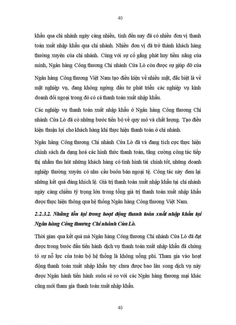 image for page Phát triển hoạt động thanh toán quốc tế tại Ngân hàng Công Thương Chi nhánh Cửa Lò