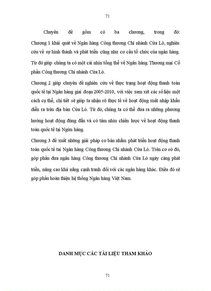 image for page Phát triển hoạt động thanh toán quốc tế tại Ngân hàng Công Thương Chi nhánh Cửa Lò