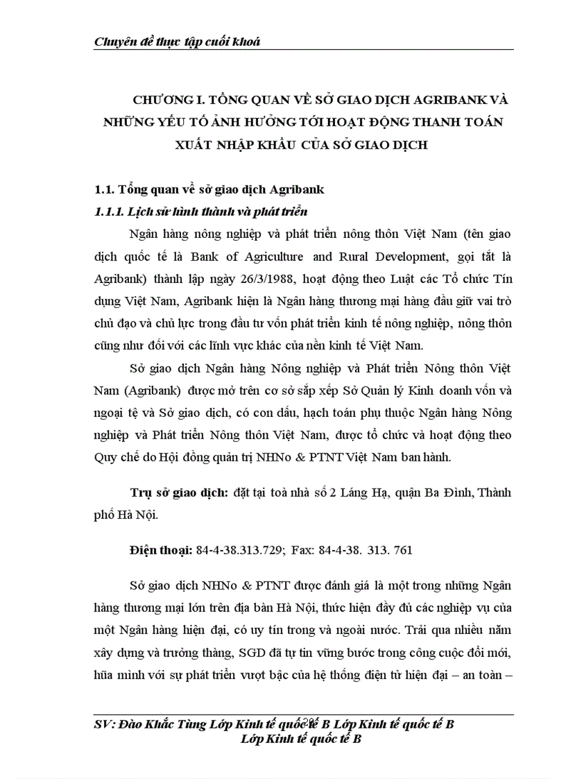 image for page Tình hình hoạt động thanh toán xuất nhập khẩu tại Sở giao dịch Ngân hàng Nông nghiệp và Phát triển Nông thôn Việt Nam (Agribank)