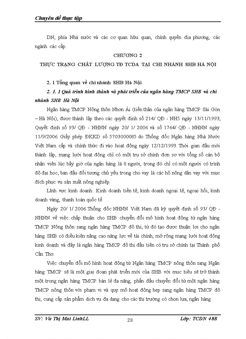 image for page Giải pháp nâng cao chất lượng thẩm định tài chính dự án trong hoạt động cho vay tại chi nhánh SHB Hà Nội.