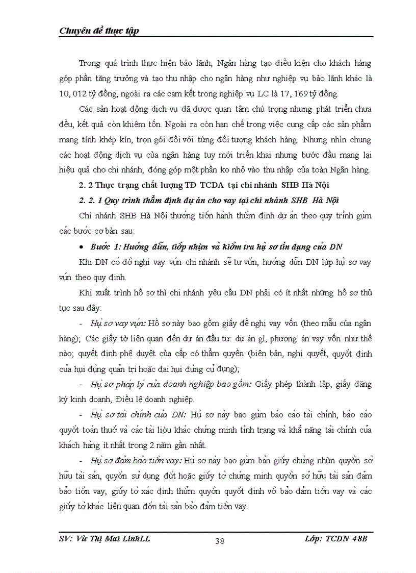 image for page Giải pháp nâng cao chất lượng thẩm định tài chính dự án trong hoạt động cho vay tại chi nhánh SHB Hà Nội.