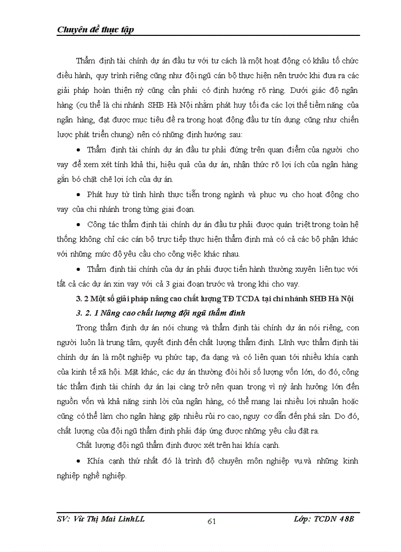 image for page Giải pháp nâng cao chất lượng thẩm định tài chính dự án trong hoạt động cho vay tại chi nhánh SHB Hà Nội.