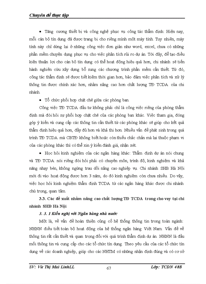 image for page Giải pháp nâng cao chất lượng thẩm định tài chính dự án trong hoạt động cho vay tại chi nhánh SHB Hà Nội.