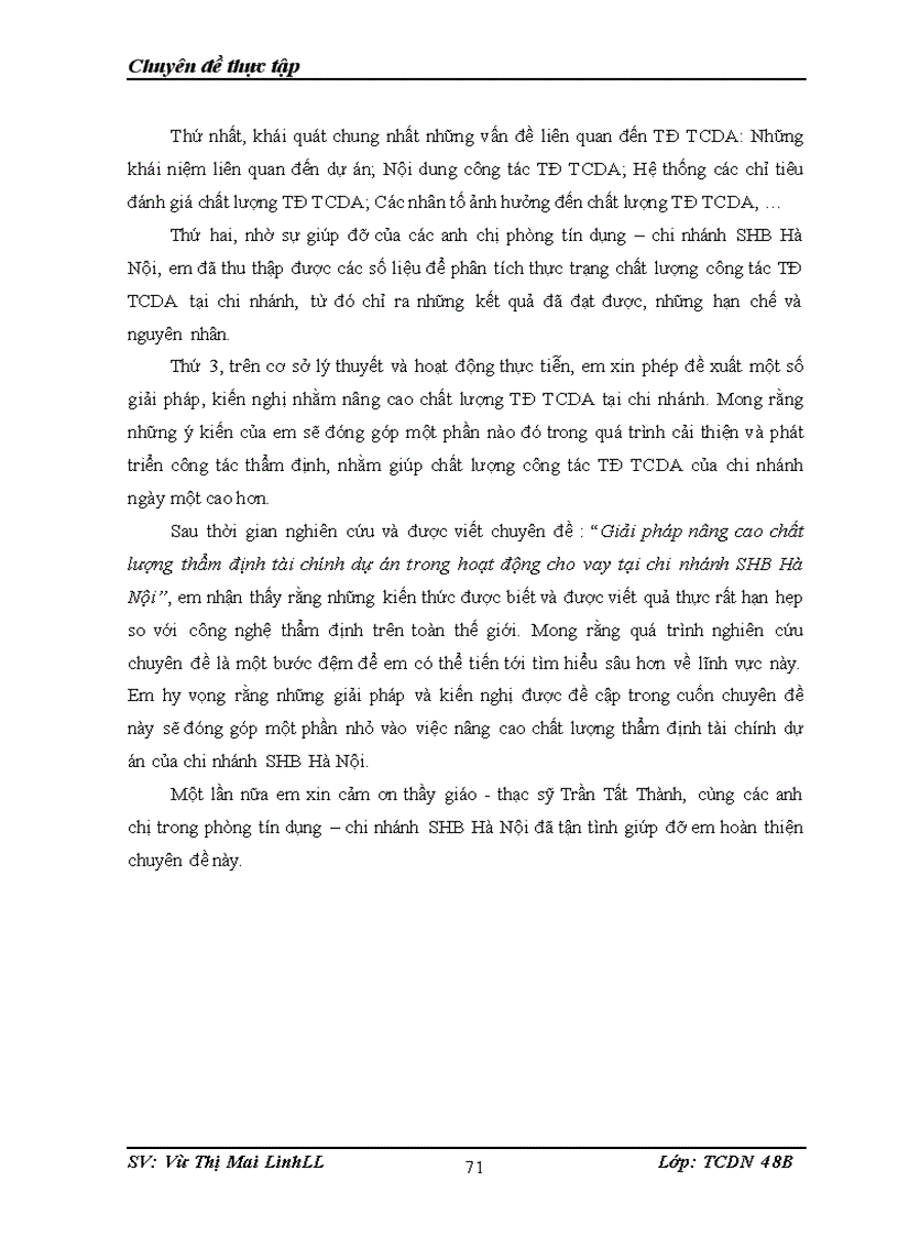 image for page Giải pháp nâng cao chất lượng thẩm định tài chính dự án trong hoạt động cho vay tại chi nhánh SHB Hà Nội.