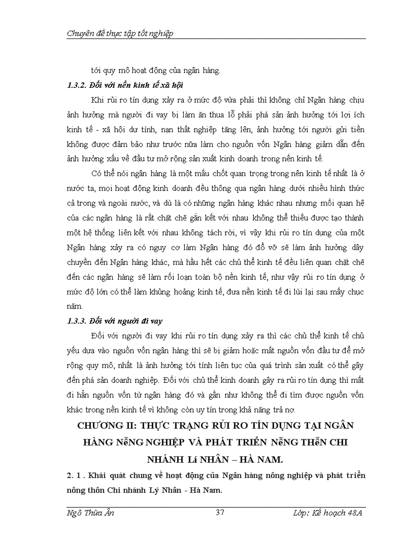 image for page Rủi ro trong hoạt động cho vay tại Ngân hàng Nông nghiệp và phát triển nông thôn Chi nhánh Lý Nhân – Hà Nam