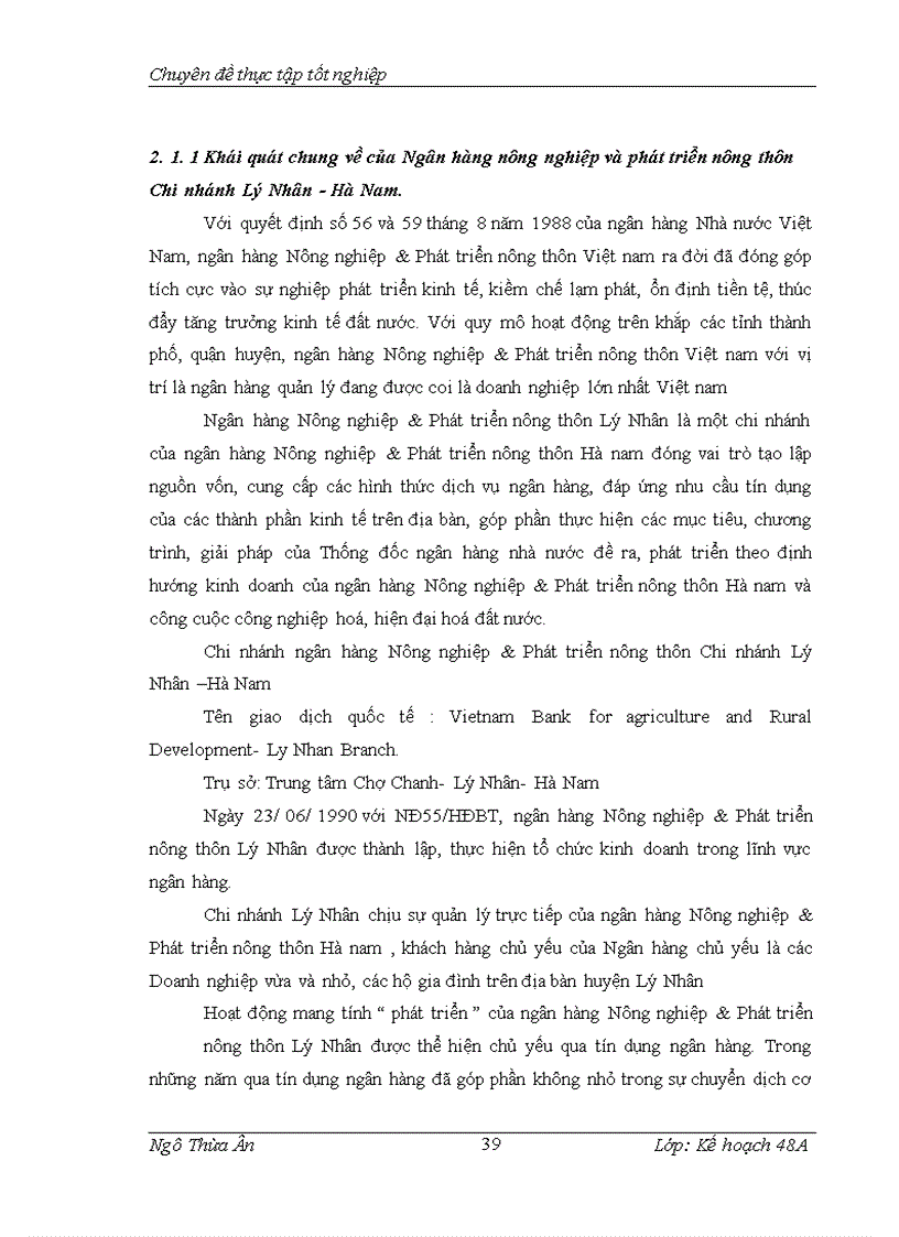 image for page Rủi ro trong hoạt động cho vay tại Ngân hàng Nông nghiệp và phát triển nông thôn Chi nhánh Lý Nhân – Hà Nam