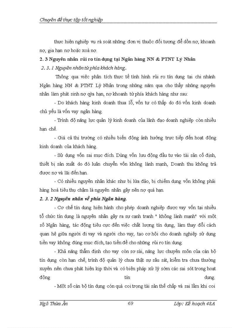 image for page Rủi ro trong hoạt động cho vay tại Ngân hàng Nông nghiệp và phát triển nông thôn Chi nhánh Lý Nhân – Hà Nam