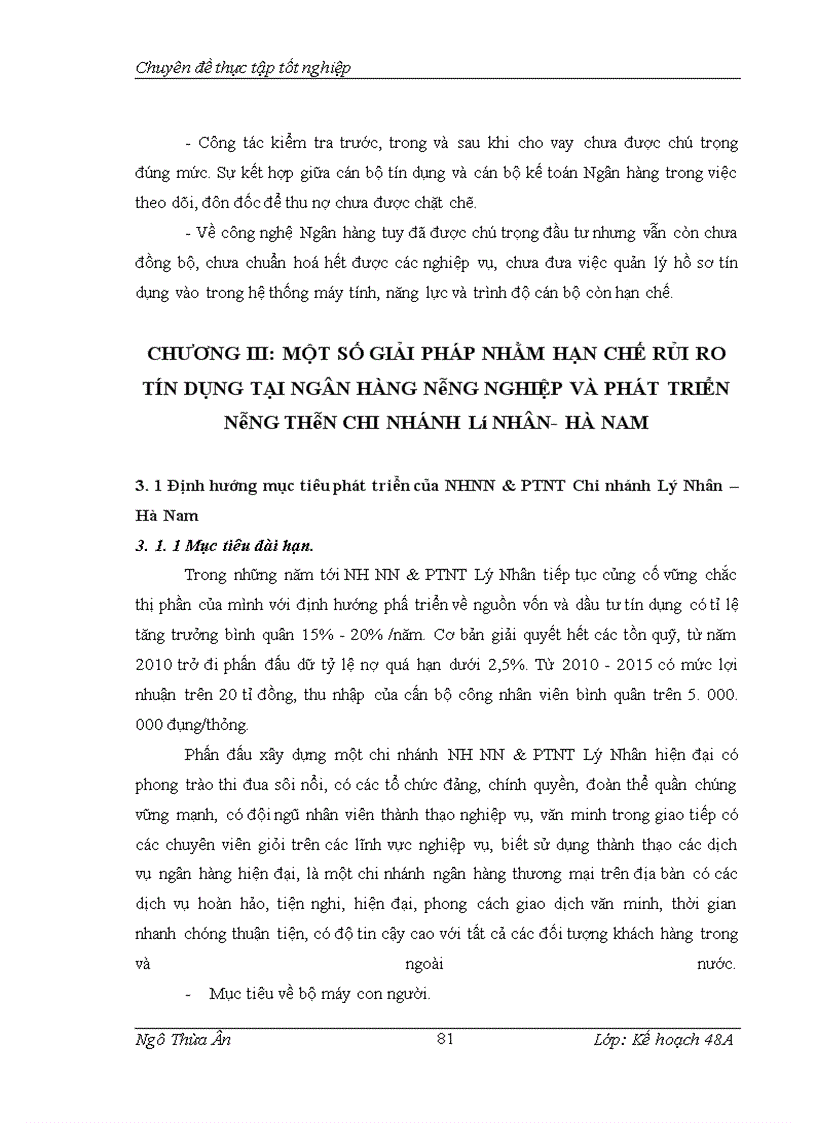 image for page Rủi ro trong hoạt động cho vay tại Ngân hàng Nông nghiệp và phát triển nông thôn Chi nhánh Lý Nhân – Hà Nam