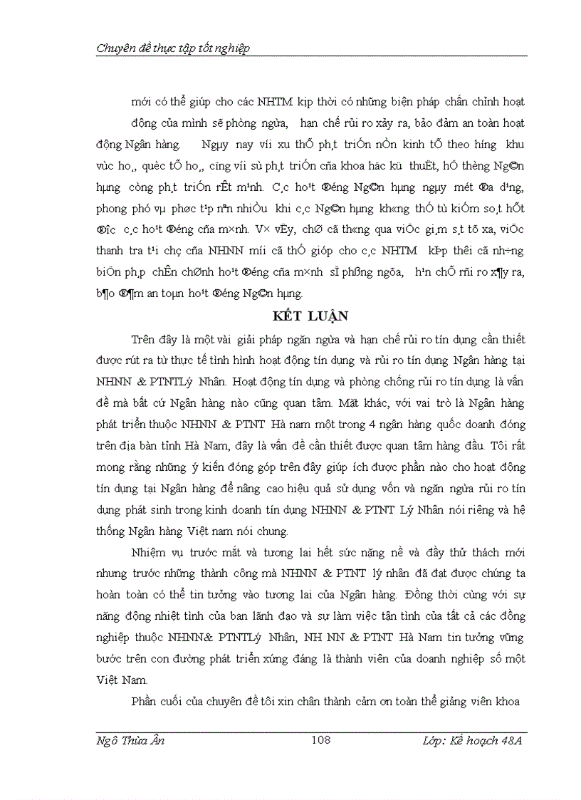 image for page Rủi ro trong hoạt động cho vay tại Ngân hàng Nông nghiệp và phát triển nông thôn Chi nhánh Lý Nhân – Hà Nam