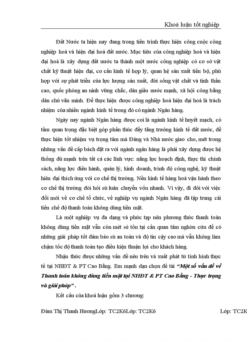 image for page Thanh toán không dùng tiền mặt tại NHĐT&PT Cao Bằng - Thực trạng và giải pháp