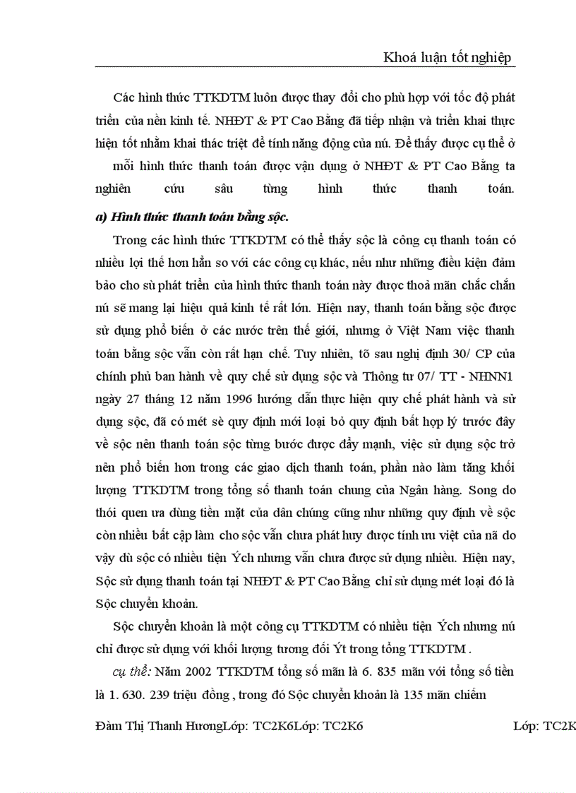 image for page Thanh toán không dùng tiền mặt tại NHĐT&PT Cao Bằng - Thực trạng và giải pháp